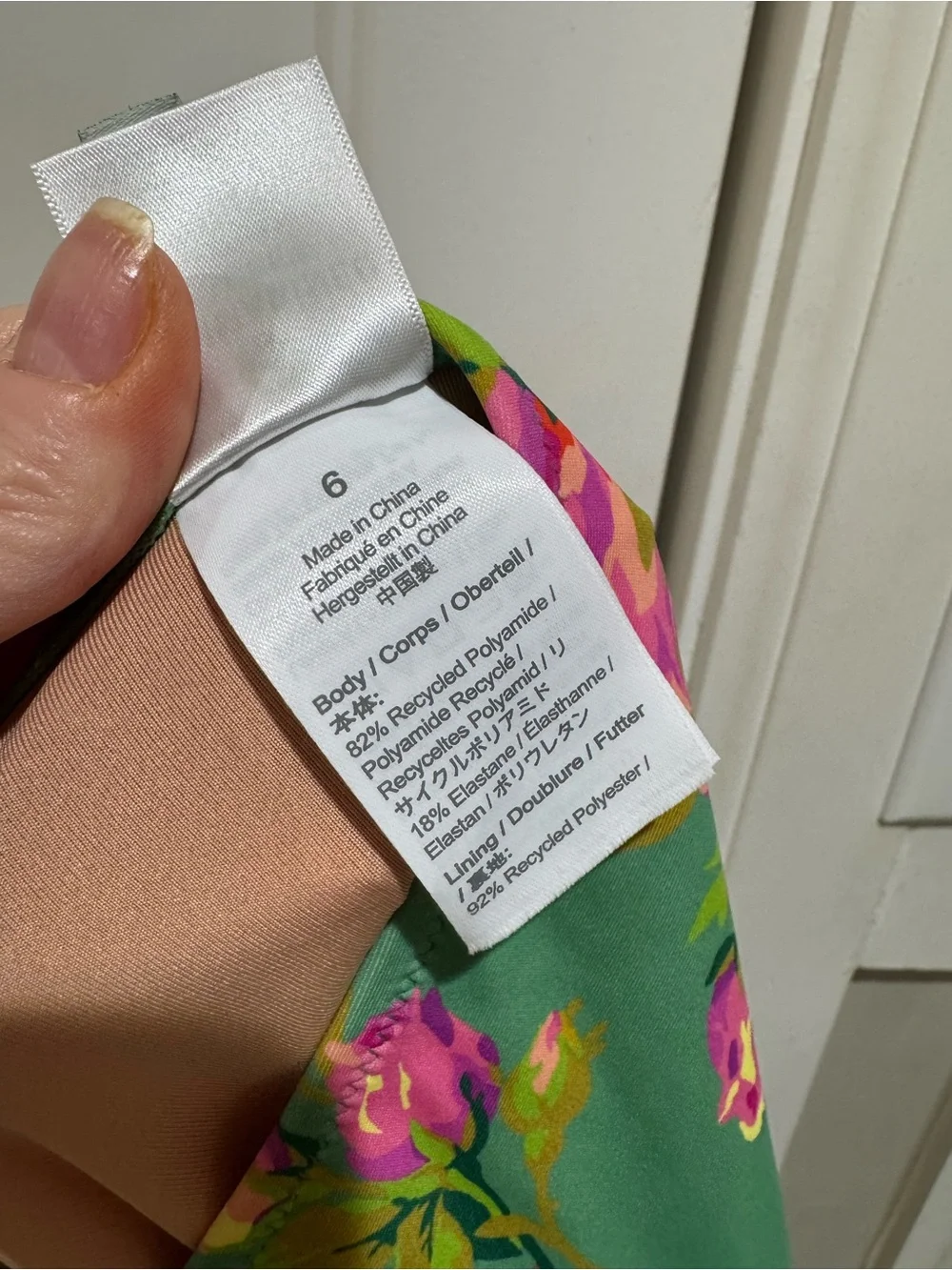 J.Crew Ruched one-shoulder one-piece in rose garden